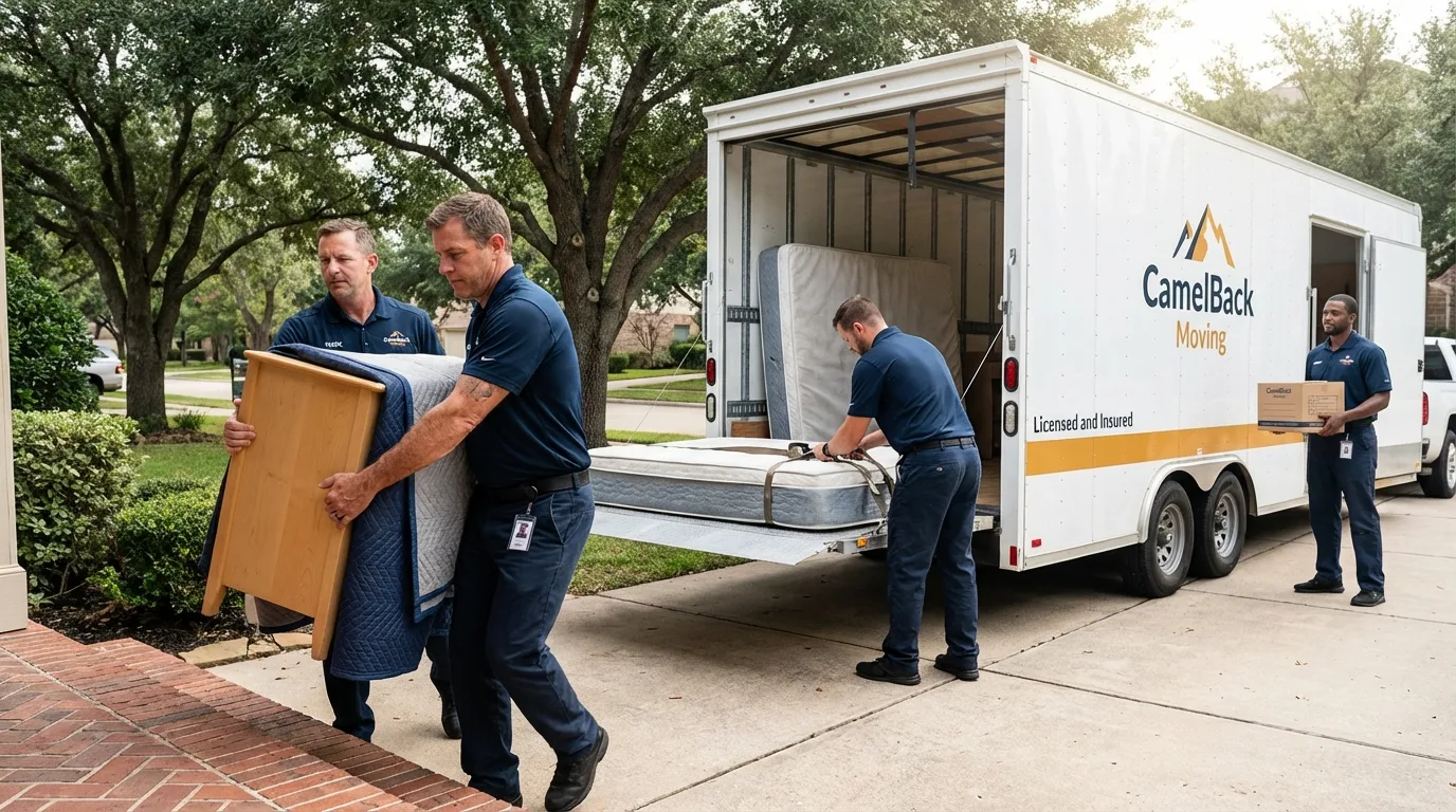 Crew loading residential truck for cross-state move from Chino Valley, AZ