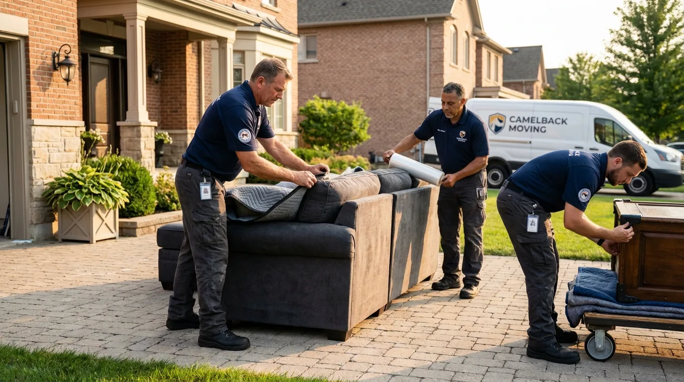 Large estate moving crew wrapping furniture in Chino Valley, AZ