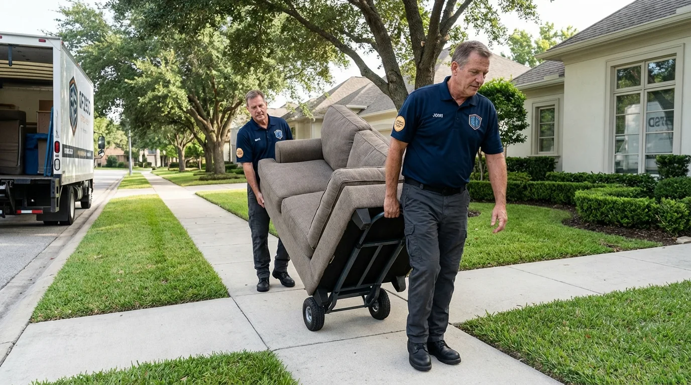 Local residential moving crew loading furniture in Chino Valley, AZ