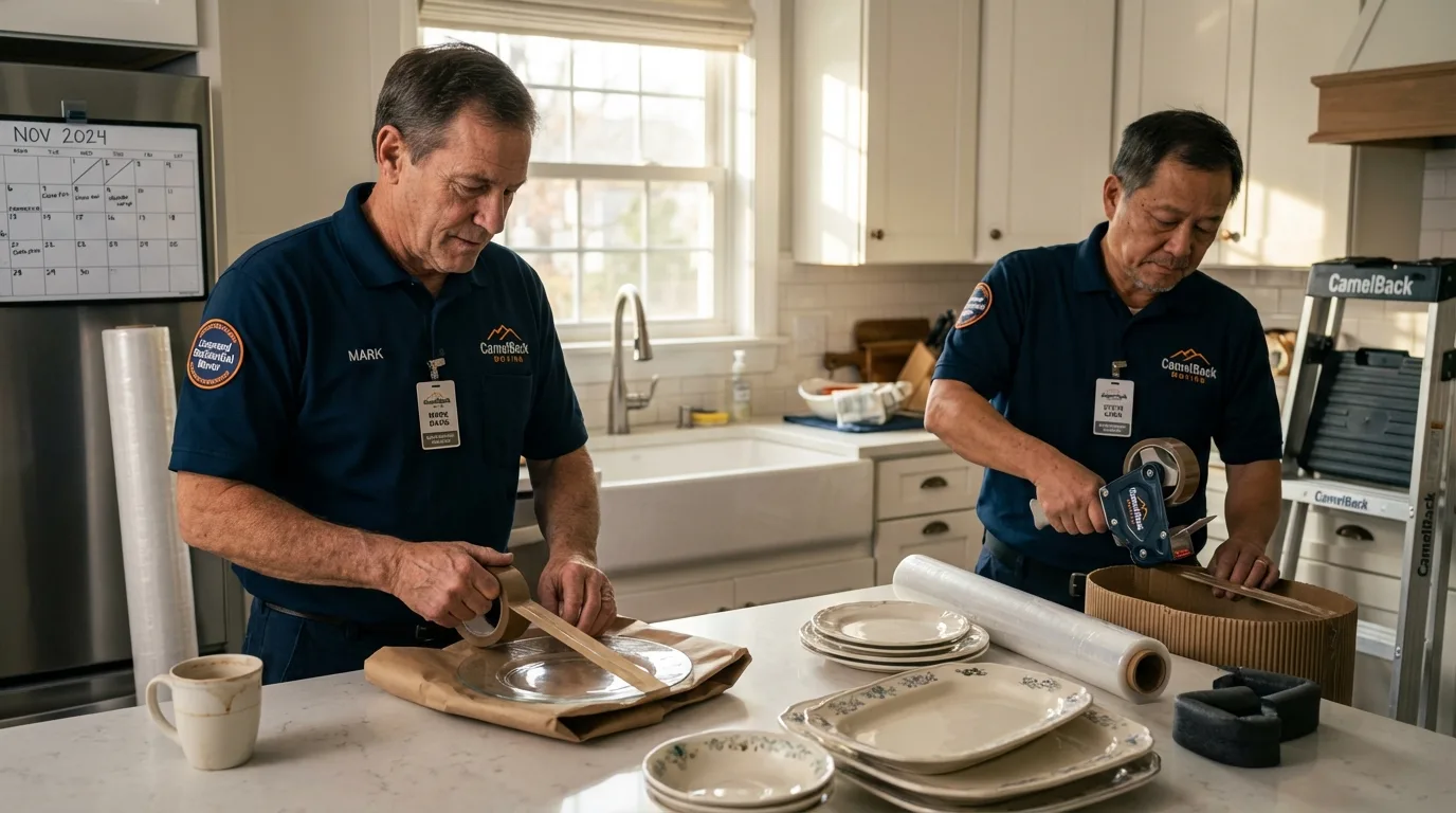 Professional crew packing kitchen dishware in Chino Valley, AZ