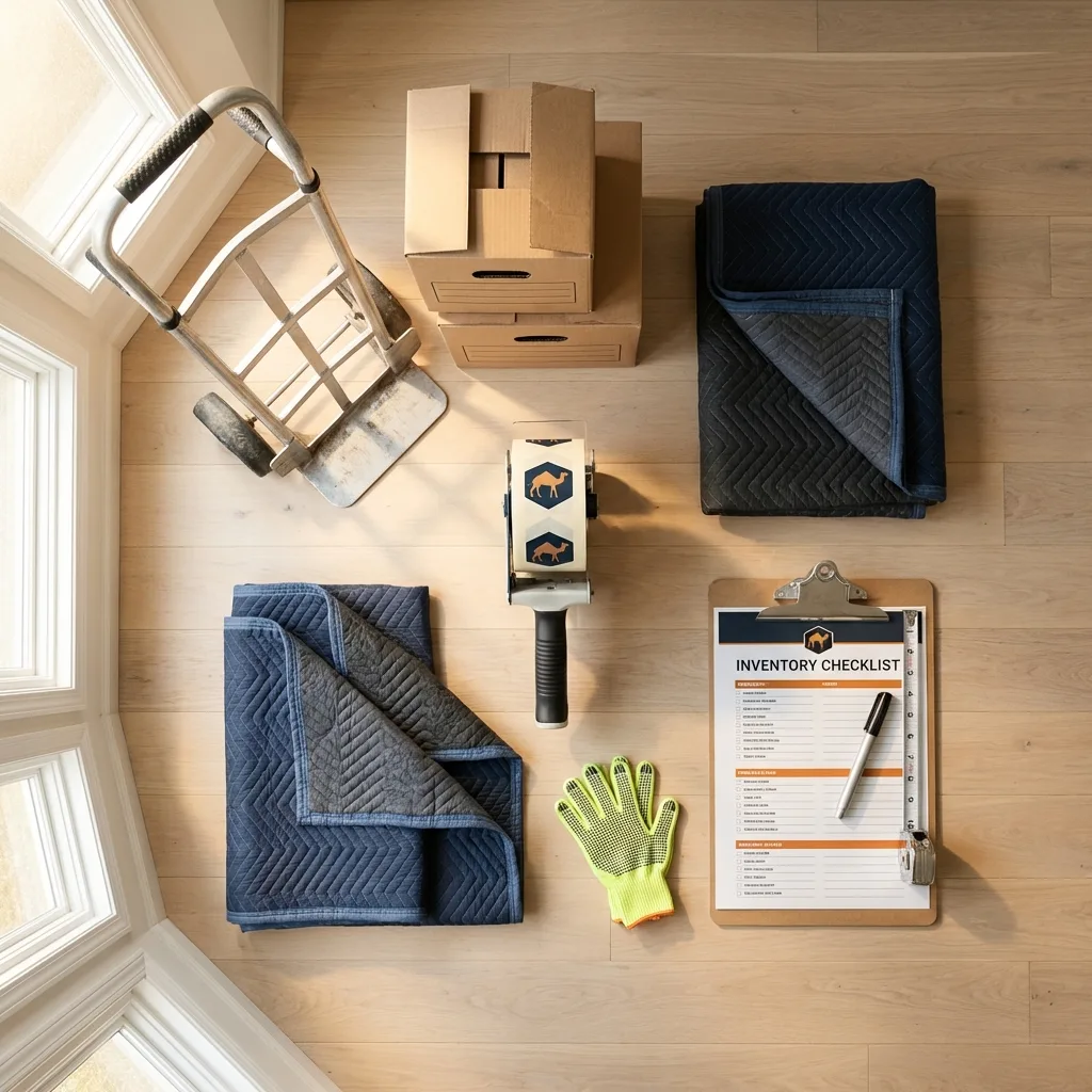 Professional moving supplies and packing materials layout for Chino Valley residential relocations